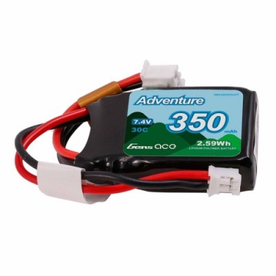 [���ܼ�] GEA3502S30JST [Gens Ace(Tattu)] 7.4V 350mAh 2S 30C LiPo Battery: JS(AXIAL SCX24,SCX30 ,Losi MICRO-T,MICRO-B �� ���͸�)