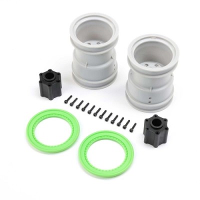 [���ܼ�] LOS-1814 [TEAM LOSI] 2.6 Wheel with Beadlock Rings, Green (2): LMT 2.0