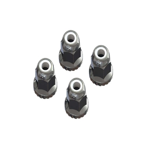 [���ܼ�] ARAC9699 [ARRMA] AR708008 Flanged Nyloc Locknut 4mm Silver (4)