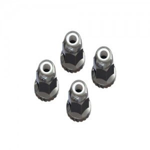 [ARRMA] AR708008 Flanged Nyloc Locknut 4mm Silver (4) 