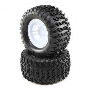 [TEAM LOSI] Tires, Mounted White (2): TENACITY Monster Truck �׳���Ƽ ���� Ÿ�̾� 