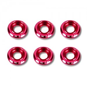 [TR] M2.5 ��Ʈ�� ��Ż ������ �ͻ� (����, 6����) Metal Frame Washer Set (M2.5/RED/6pcs)