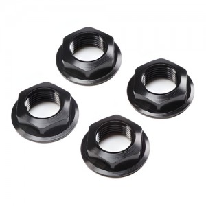 [TEAM LOSI] 17mm Flanged Wheel Nut, Black (4): Super Rock Rey 