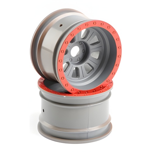 [���ܼ�] LOS45027 [TEAM LOSI] Wheel, Silver (2): Super Rock Rey