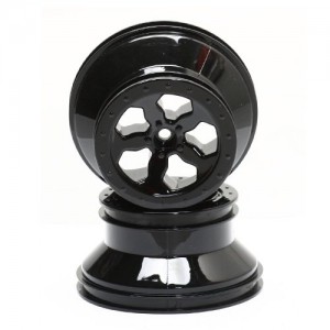 [TEAM LOSI] [Team Losi] Wheel Set, Black Chrome (2) 