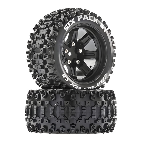 [���ܼ�] DTXC5206 [DURATRAX] Duratrax Six Pack ST 2.8 Mounted Black 14mm Hex (2)