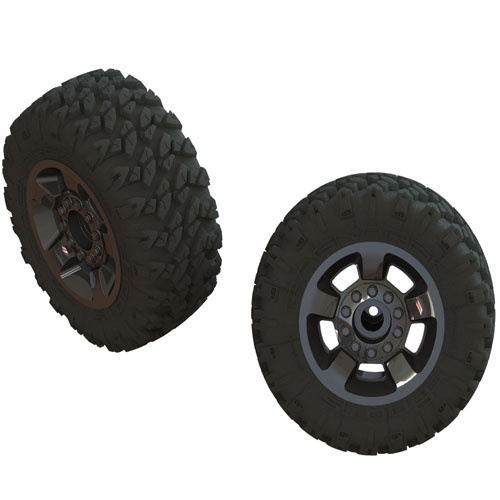 [���ܼ�] ARA550053 [ARRMA] AR550053 DBOOTS RAGNAROK MT TIRE SET GLUED (Black Chrome) (2pcs)