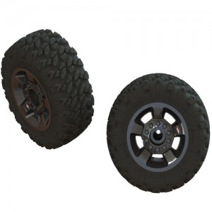 [ARRMA] AR550053 DBOOTS RAGNAROK MT TIRE SET GLUED (Black Chrome) (2pcs) 