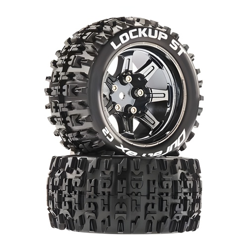 [���ܼ�] DTXC5209 [DURATRAX] Duratrax Lockup ST 2.8 Mounted Black Chrome 14mm Hex(2) (Arrma Granite 4x4 Mega Monster Truck)