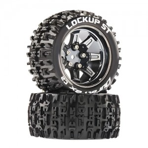 [DURATRAX] Duratrax Lockup ST 2.8 Mounted Black Chrome 14mm Hex(2) (Arrma Granite 4x4 Mega Monster Truck) 