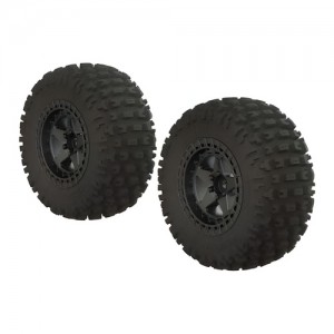 [ARRMA] AR550043 Fortress SC Tire Set Glued Blk Chrm (2) 14mm 