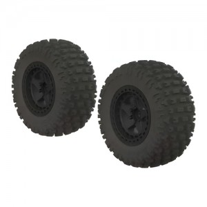 [ARRMA] AR550042 Fortress SC Tire Set Glued Black (2) 14mm 