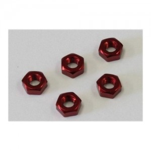 [KYOSHO] Nut(M3x2.4)(Aluminum/Red/5pcs) 