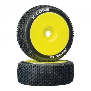 [DURATRAX] Duratrax 1/8 X-Cons Buggy Tire C2 Mounted Yellow (2) 
