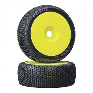 [DURATRAX] Duratrax 1/8 Posse Buggy Tire C2 Mounted Yellow (2) 