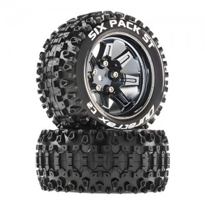 [DURATRAX] Duratrax Six Pack ST 2.8 Mntd Black Chrome 14mm Hex (2) 