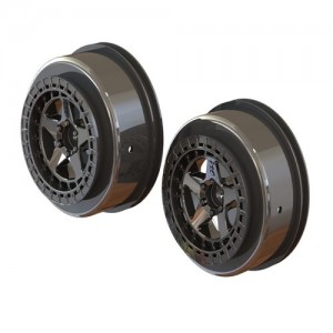 [ARRMA] AR510098 SC 2.2/3.0 Wheel 14mm Hex Blk Chrome(2) 