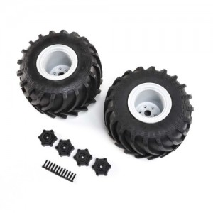 [TEAM LOSI] Mounted Monster Truck Tires, Left/Right: LMT 