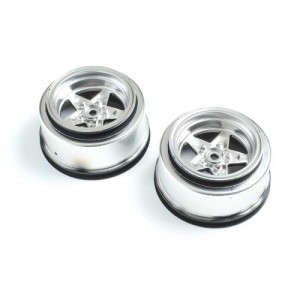 [TEAM LOSI] Rear Wheel, Satin Chrome (2): 22S Drag 