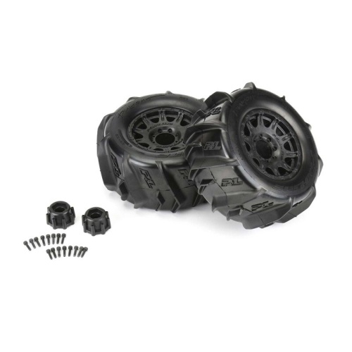 [���ܼ�] PRO1019210 [PROLINE-RACING] 10192-10 Dumont 3.8 Paddle Mounted Front/Rear Raid Tires, Black 17mm (2)