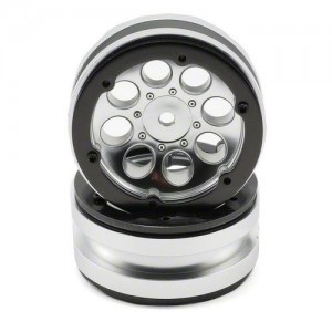 [Axial] AX8088 1.9 8 Hole Beadlocks (Satin Chrome) (2) 