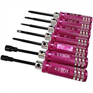 [DETAILS TECH] 7pcs red galvanized Hex socket Tool set 