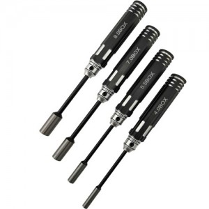[DETAILS TECH] (HSS ��) Nut Drivers Set - Black A 4pcs (4.0, 5.5, 7.0, 8.0mm) 