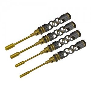 [DETAILS TECH] (Ƽź ��) Titanium Coated Tips Nut Drivers Set - Ink Gold Honeycomb 4pcs (4.0, 5.5, 7.0, 8.0mm) 