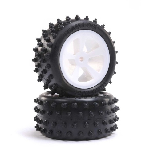 [���ܼ�] LOS41024 [TEAM LOSI]  4 Row Rear Tires, Mounted, White (2): Mini JRX2