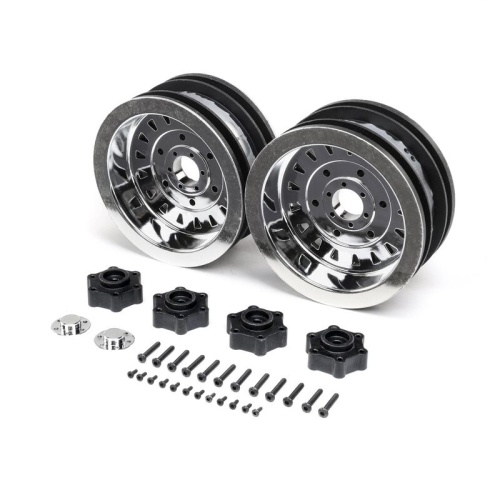 [���ܼ�] LOS44005 [TEAM LOSI] D&D Mega Truck Wheel, Chrome (2): LMT Mega