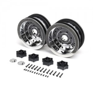 [TEAM LOSI] D&D Mega Truck Wheel, Chrome (2): LMT Mega 
