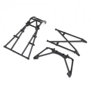 [TEAM LOSI] Rear Cage & Hoop Bar, Black: LMT Mega 