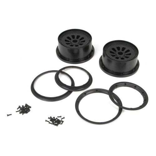 [���ܼ�] LOSB7034 [TEAM LOSI] ���� 1/5 Wheel and Beadlock Set 4.75, 24mm Hex, Black (2): 5IVE-T