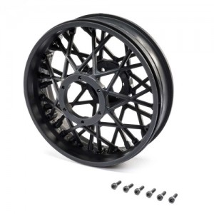 [TEAM LOSI] Rear Wheel Set, Black: Promoto-MX 