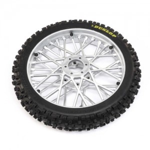 [TEAM LOSI] Dunlop MX53 Front Tire Mounted, Chrome: PM-MX 