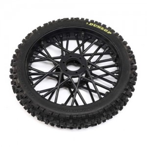 [TEAM LOSI] Dunlop MX53 Front Tire Mounted, Black: Promoto-MX 