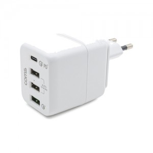 Coms ����� ��Ƽ ������/�ƴ���/�����, USB 4��Ʈ, USB 3.1 Type C/USB-A/PD/QC3.0/45W ����Ʈ�� ��Ʈ�� �º��� 