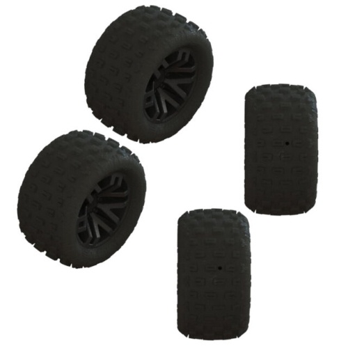 [���ܼ�] ARA550112 [ARRMA] ARA550112 dBoots FORTRESS Tire Set Glued (Black) (2 Pairs)