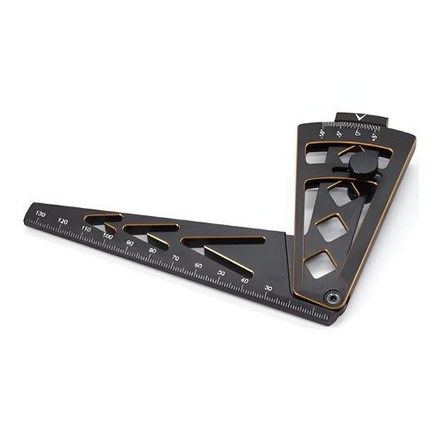 [���ܼ�] DTT09008A [DETAILS TECH] Quality Double Color Ride Height Gauge Rule for RC Car 18X10X2 cm Black Gold/Black Red