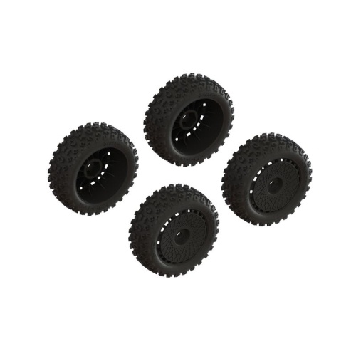 [���ܼ�] ARA550114 [ARRMA] ARA550114 DBOOTS 2-HO TIRE SET GLUED (BLACK) (2 PAIRS)