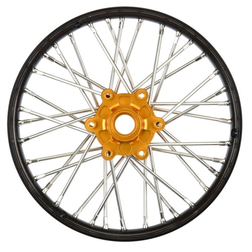 [���ܼ�] PRO283600T3 [PROLINE-RACING] PRO283600T3 1/4 Pro-Spec Aluminum V2 Bead Front Wheel Black/Gold (1): Promoto-MX