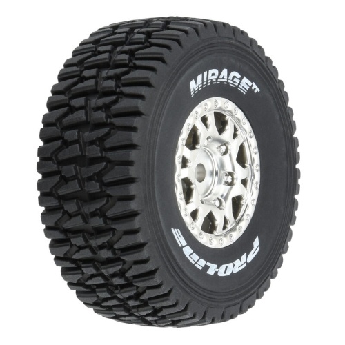 [���ܼ�] PRO1025310 [PROLINE-RACING] 10253-10 1/16 Mirage TT F/R Tires MTD 12mm Silver Impulse (4): Mojave Grom
