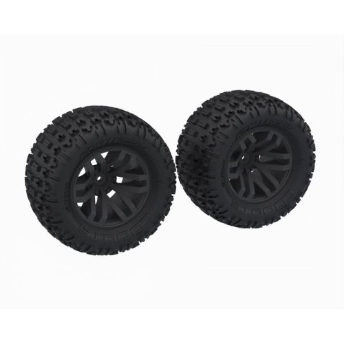 [���ܼ�] ARA-1608 [ARRMA] ARA-1608 dBoots FORTRESS MT Tire Set Glued, Black (2)