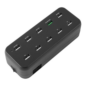 Coms 10��Ʈ ���� ��Ƽ ������(Black), USB 10 Port(10��) / QC 2.0 1Port / ���� ���� / ������ ���� / 12A 60W / �������� USB ���� AC DC ����Ʈ�� �º��� 