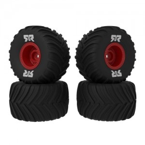 [ARRMA] ARA-2585 dBoots Chevron MT Tire Set Glued (Red) (2 Pairs) - GROM 