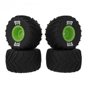 [ARRMA] ARA-2610 dBoots Chevron MT Tire Set Glued, Green (2 Pairs): GROM 