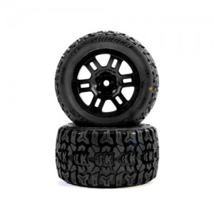 [PROLINE-RACING] 10346-10 Jaeger Front/Rear MT Tires MTD 12mm Black Split Six (2): ARRMA MINI KRATON 