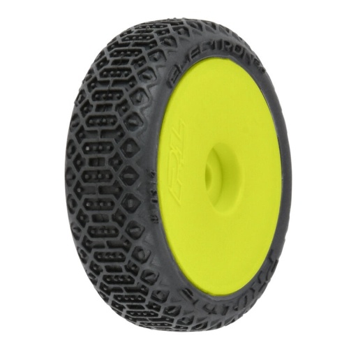 [���ܼ�] PRO1031412 [PROLINE-RACING] 10314-12 1/28 Electron 2.0 T F/R Tires Mounted 7mm Yellow (4): Micro-B