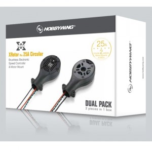 [HobbyWing] XRotor PRO 25A ���� 2�� 1�� (��ũ ����) Circular(3-6S) Black Dual Pack