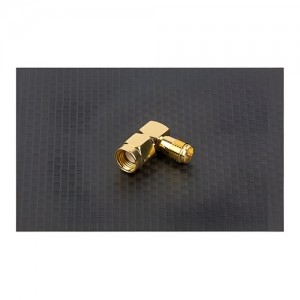 RP-SMA �÷��� �� SMA �� 90�� ���׳� ��ȯ �ƴ��� RP-SMA Plug Male to SMA Jack Adaptor for 5.8Ghz FPV Antenna
